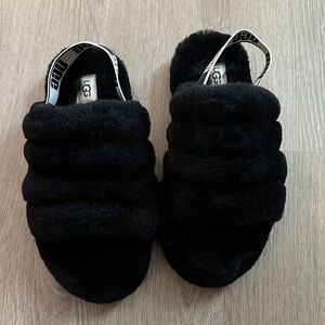UGG Women’s Black Furry Slippers